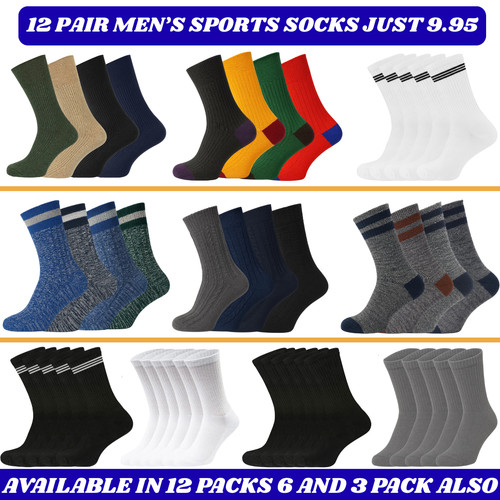 Mens sports socks pairs - 6,
