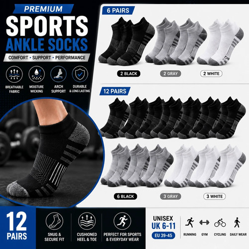 Pairs mens plain solid - 6-12,