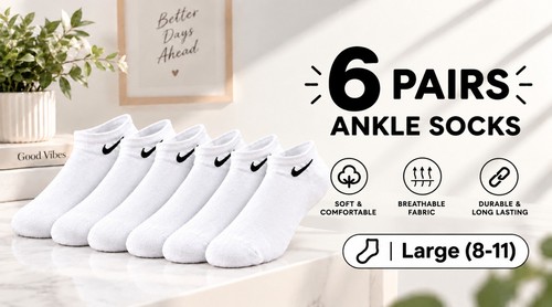 Nike ankle socks white 6 - ankle, ,
