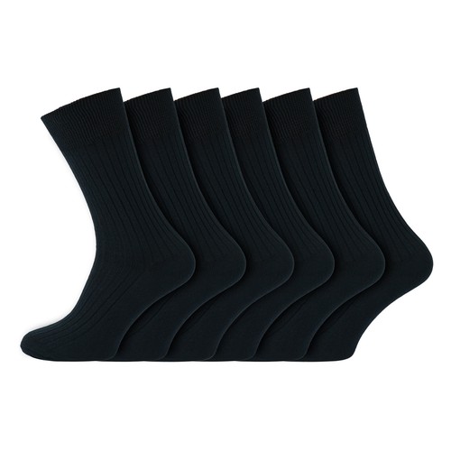 Mens 100 cotton black socks - 100%, 6