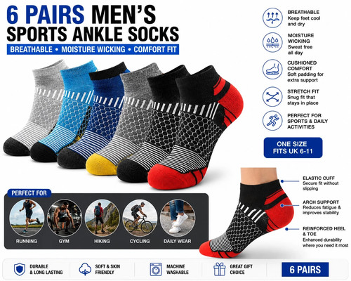 Pairs mens sports ankle - pairs,